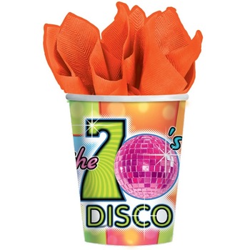 Pahare carton colorate Disco - 266 ml, Amscan 589800, Set 8 buc Pahare carton colorate Disco - 266 ml, Amscan 589800, Set 8 buc