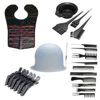 Set complet pentru vopsit parul cu casca suvite pelerina clipsuri bol 10 piepteni frizerie