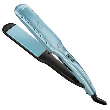 Placa de indreptat parul Remington Wet2Straight S7350, Placi late, Invelis ceramic cu Ulei de Argan si Vitamina E, 140-230ºC, Albastru Placa de indreptat parul Remington Wet2Straight S7350, Placi late, Invelis ceramic cu Ulei de Argan si Vitamina E, 140-230ºC, Albastru