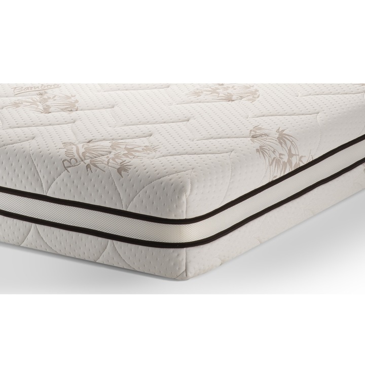 Saltea superortopedica SLEEPY Bamboo 7, 12+4+2 cm Memory Foam, 160x200x18cm, spuma poliuretanica cu memorie, fermitate medie