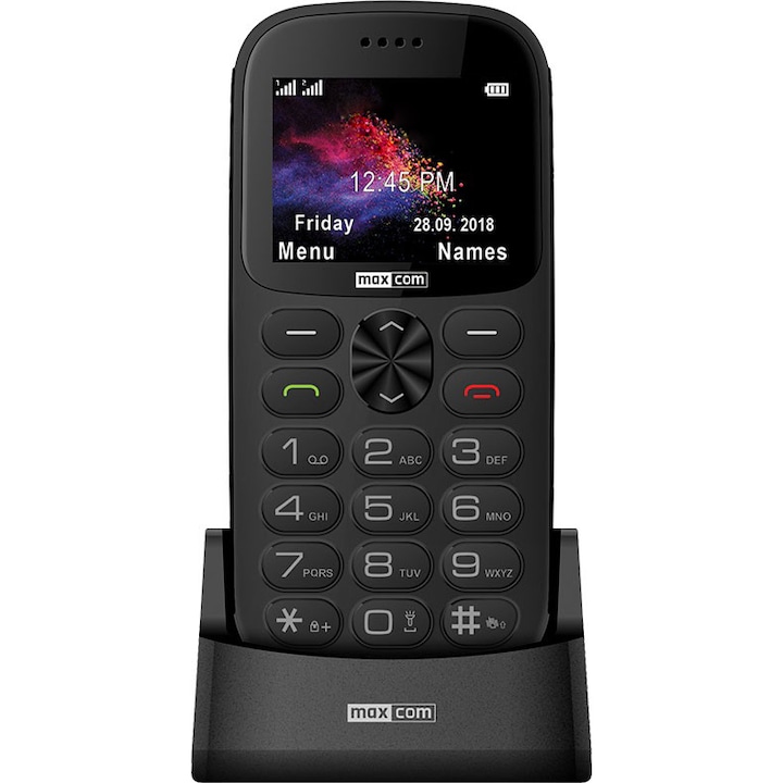 Мобилен телефон MaxCom MM471, Dual SIM, Gray + Стойка за зареждане