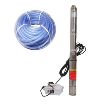 Set Pompa apa submersibila 0.75KW, 3000 l/h, +Furtun apa silocon 1Tol 50m, Micul Fermier 75QJD Set Pompa apa submersibila 0.75KW, 3000 l/h, +Furtun apa silocon 1Tol 50m, Micul Fermier 75QJD