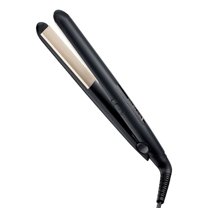 Преса за коса Remington PRO-Ceramic Slim, LED дисплей, Максимална температура 220°C, Бързо нагряване 15 секунди, Дълги плочи за голямо покритие, Черен