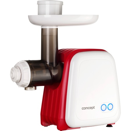 Masina de tocat carne Concept MM4300, 1500 W, 2 site, accesoriu 3in1 pentru rosii, fructe proaspete si carnati, 1.2 kg /min, Alb/Rosu