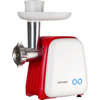 Masina de tocat carne Concept MM4300, 1500 W, 2 site, accesoriu 3in1 pentru rosii, fructe proaspete si carnati, 1.2 kg /min, Alb/Rosu Masina de tocat carne Concept MM4300, 1500 W, 2 site, accesoriu 3in1 pentru rosii, fructe proaspete si carnati, 1.2 kg /min, Alb/Rosu