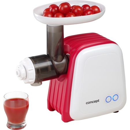 Masina de tocat carne Concept MM4300, 1500 W, 2 site, accesoriu 3in1 pentru rosii, fructe proaspete si carnati, 1.2 kg /min, Alb/Rosu