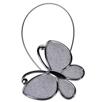 Set 2 magneti decorativi pentru perdele, model fluture, argintiu Set 2 magneti decorativi pentru perdele, model fluture, argintiu