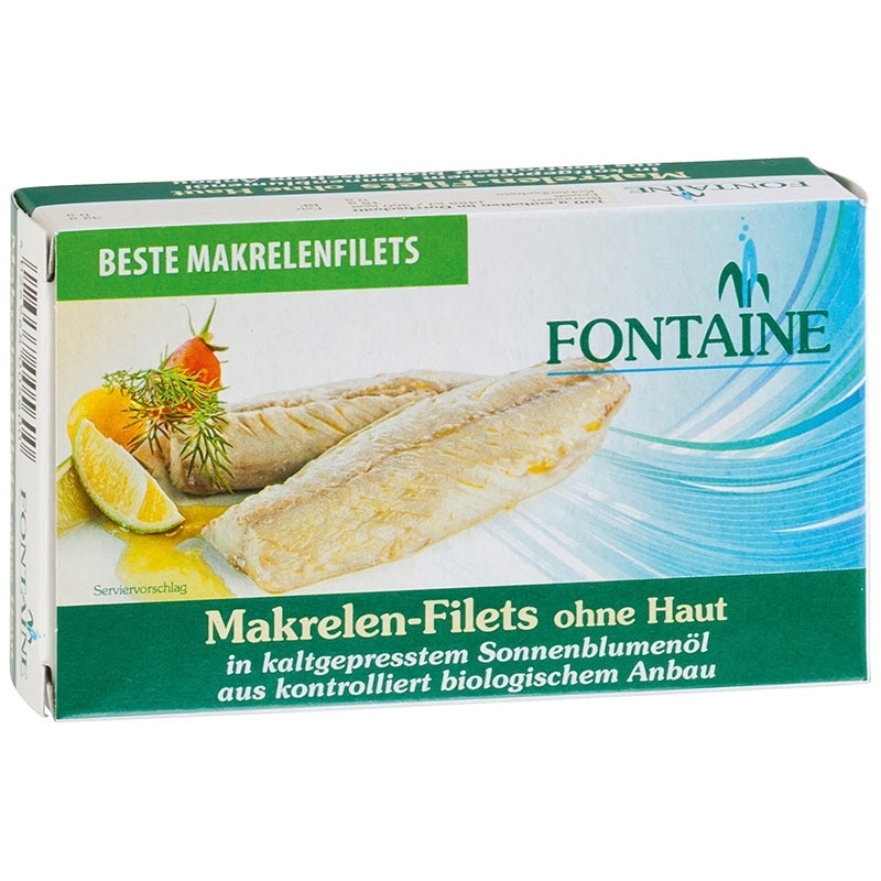 File de macrou in ulei bio de floarea soarelui 120 g - Fontaine