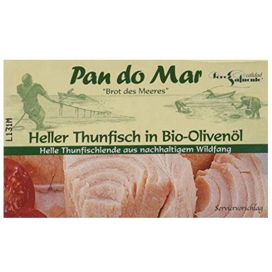 Ton cu aripioare galbene in ulei ECO de masline 120 g - Pan Do Mar