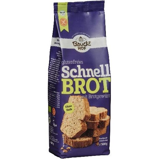 Mix de Paine Bio Rapida cu Condimente Fara Gluten Bauch Hof 500gr