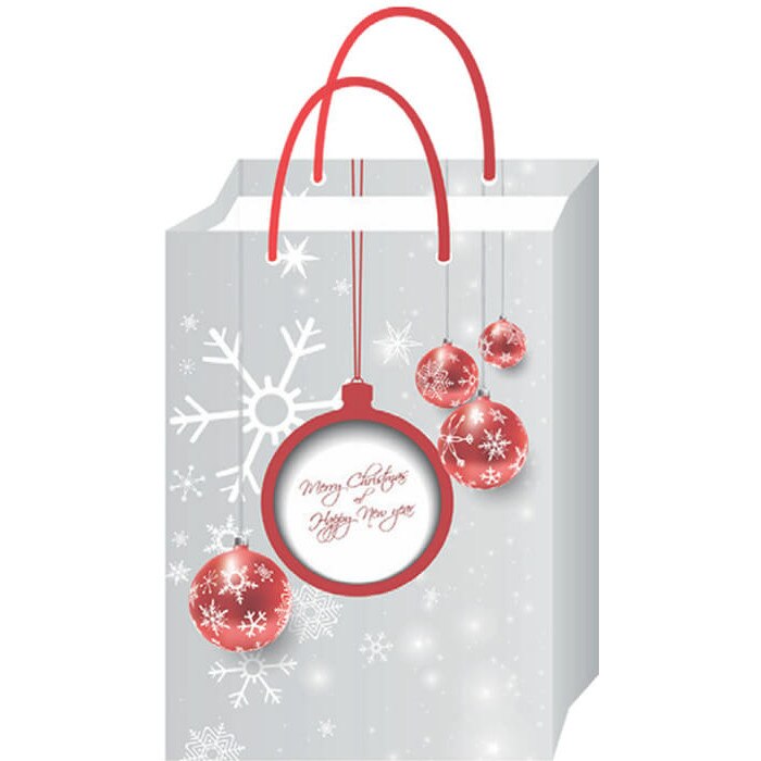 Set 25 Pungi Cadou Silver Christmas Globe GP018 25X35X8 cm