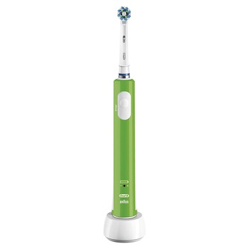 Periuta de dinti electrica Oral-B PRO 600 Color Edition Verde, Cross Action, 1 program, 1 capat Periuta de dinti electrica Oral-B PRO 600 Color Edition Verde, Cross Action, 1 program, 1 capat