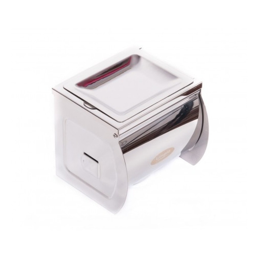 Dispenser pentru hartie igienica, inox, prevazut cu scrumiera rabatabila