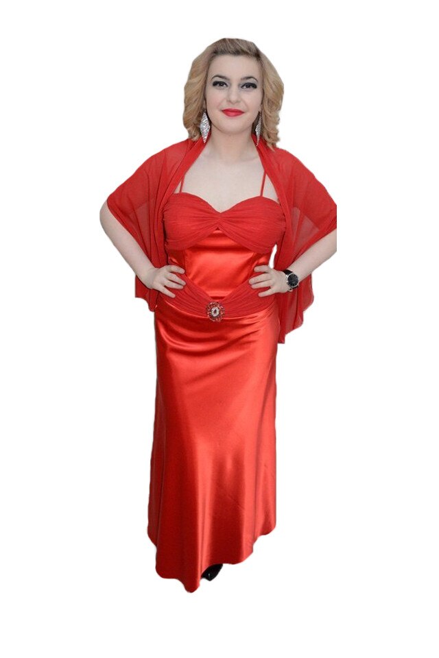 Rochie fashion cu bretele subtiri in spate, D&J Exclusive, Rosu