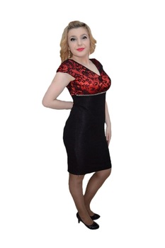 Rochie de gala cu dantela neagra, D&J Exclusive, Visiniu Rochie de gala cu dantela neagra, D&J Exclusive, Visiniu