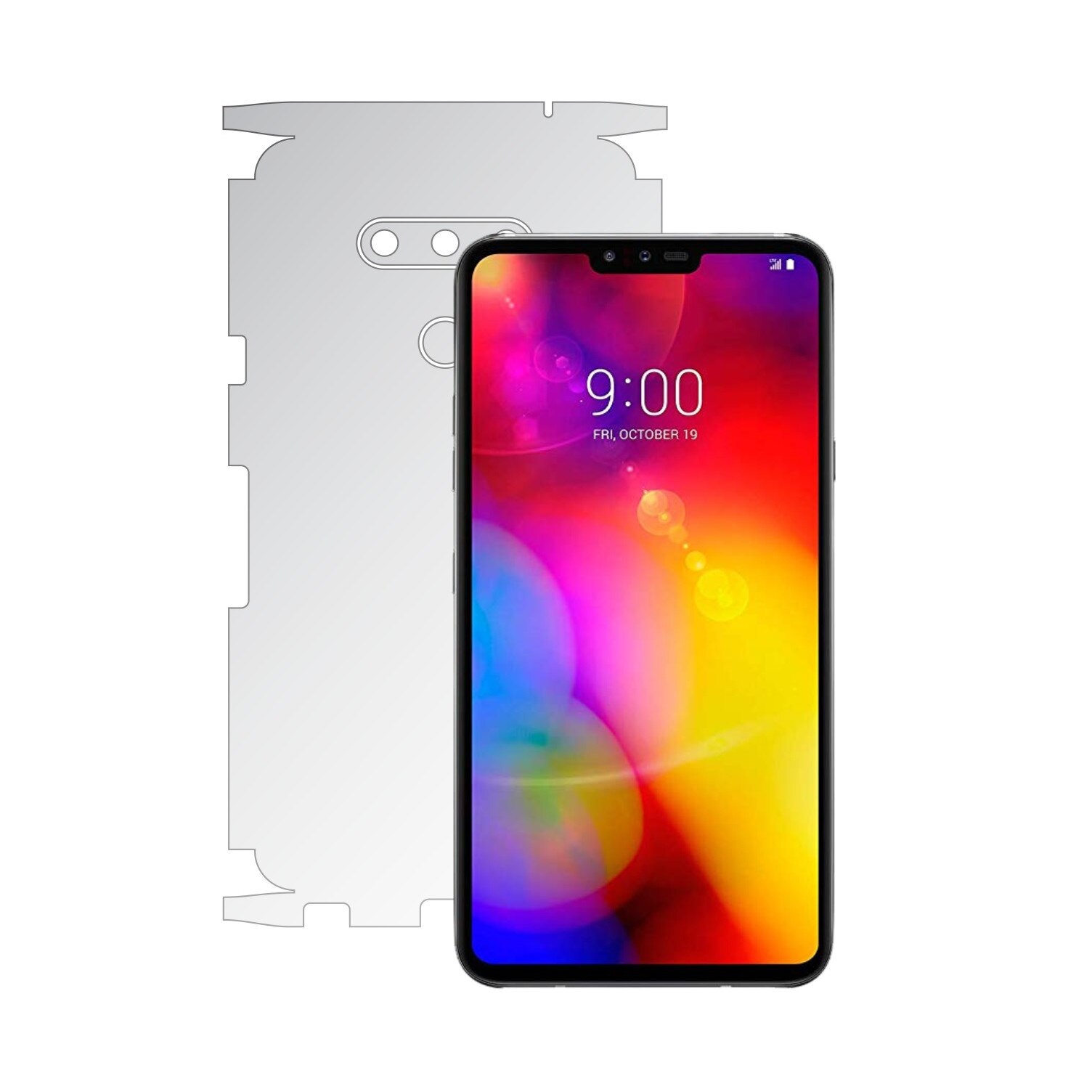 Folie Protectie Spate Invisible Skinz HD pentru LG V40 ThinQ - Folie Siliconica Ultra-Clear cu taiere 360 Cut pentru Carcasa Spate si Laterale, Skin Adeziv Transparent, Edge to Edge Full Case Cover