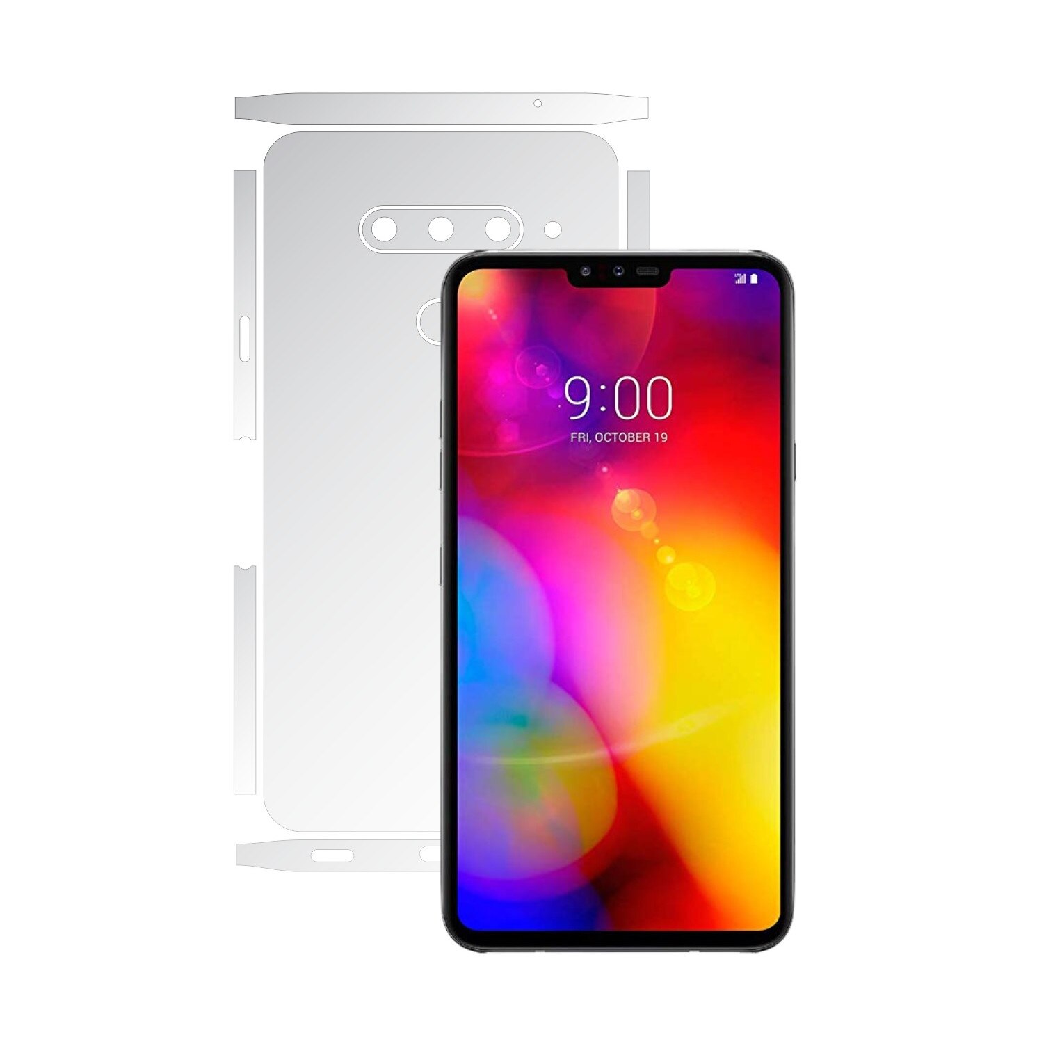 Folie Protectie spate Invisible Skinz UHD AutoRegeneranta pentru LG V40 ThinQ - Folie Siliconica Ultra-Clear cu taiere Split Cut pentru Carcasa Spate si Laterale, Skin Adeziv Transparent, Edge to Edge Full Case Cover