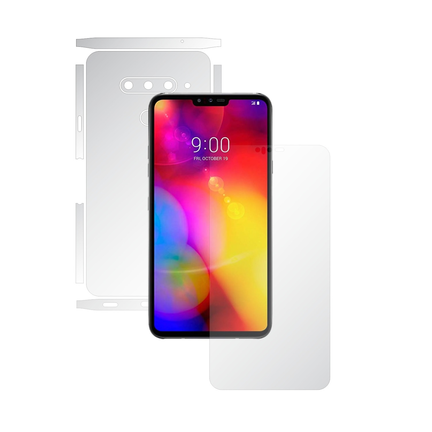 Folie Full Body Invisible Skinz UHD AutoRegeneranta pentru LG V40 ThinQ - Folie Protectie Siliconica Ultra-Clear cu taiere Split Cut pentru Ecran, Carcasa Spate si Laterale, Skin Adeziv Transparent, Edge to Edge Cover