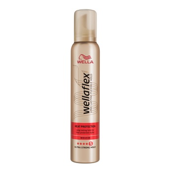 Spuma de par Wella Wellaflex Heat Protection pentru fixare foarte puternica, 200 ml Spuma de par Wella Wellaflex Heat Protection pentru fixare foarte puternica, 200 ml