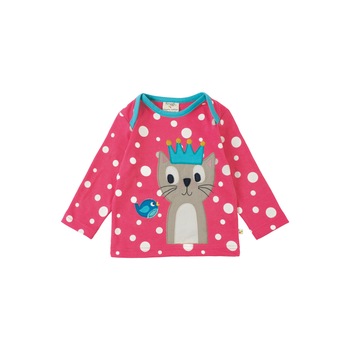 Bluza Olivia cu aplicatie cu pisicuta, bumbac organic, multicolor, bebe 3-6 luni Bluza Olivia cu aplicatie cu pisicuta, bumbac organic, multicolor, bebe 3-6 luni