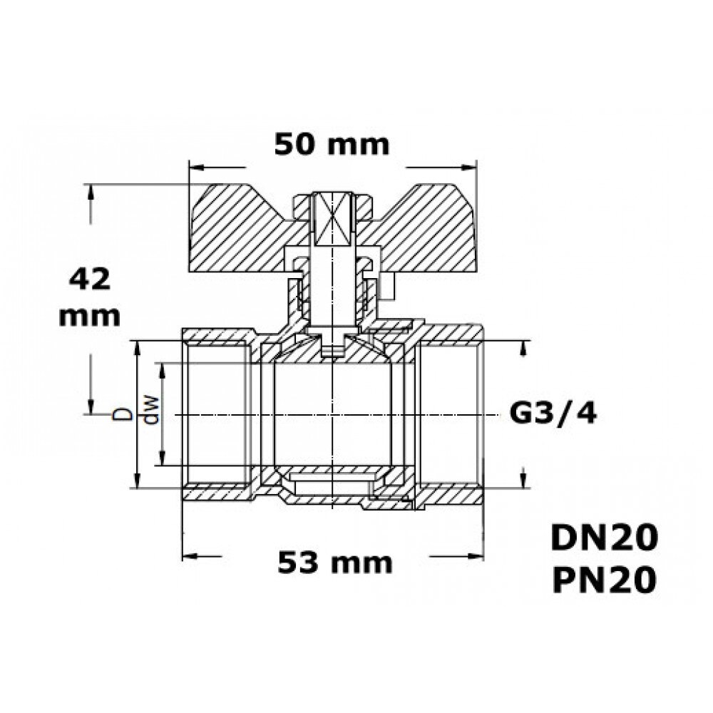 Сферично кранче Everline 3/4", ЖЖ, PN20 - eMAG.bg