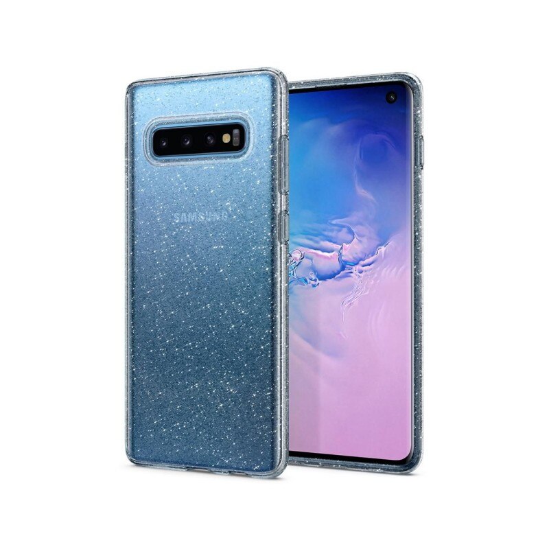 Husa Originala Premium Spigen Liquid Crystal Samsung Galaxy S10 Glitter Transparenta