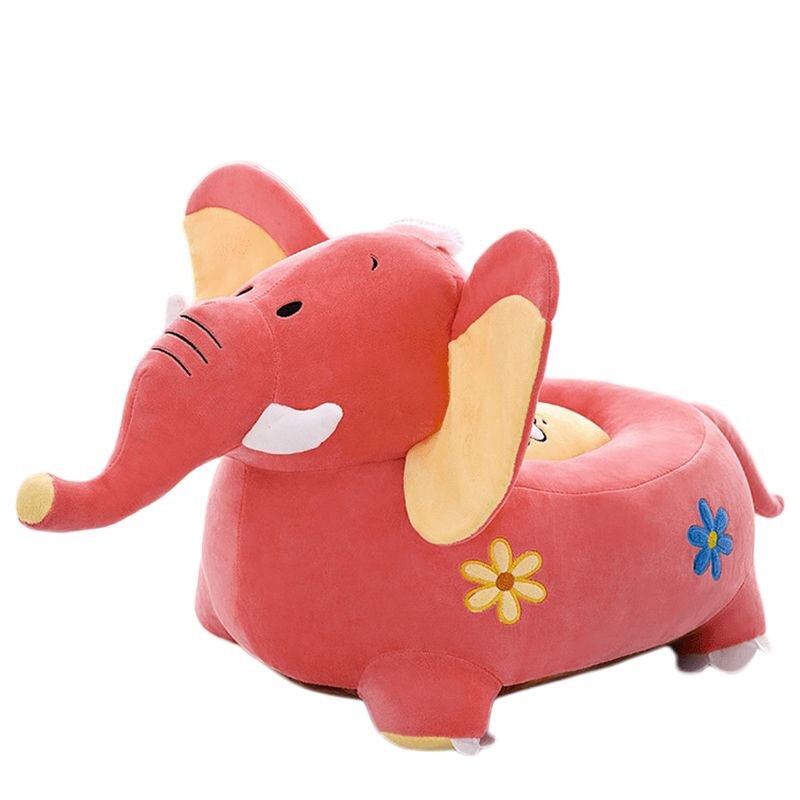 Jucarie fotoliu de plus Elefant pe burtica, de calarit, roz - Krista®