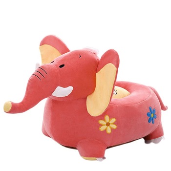 Jucarie fotoliu de plus Elefant pe burtica, de calarit, roz - Krista® Jucarie fotoliu de plus Elefant pe burtica, de calarit, roz - Krista®