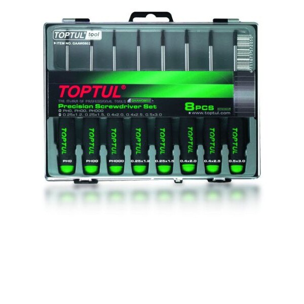 Set surubelnite precizie Torx, Toptul 8 piese T5-T20