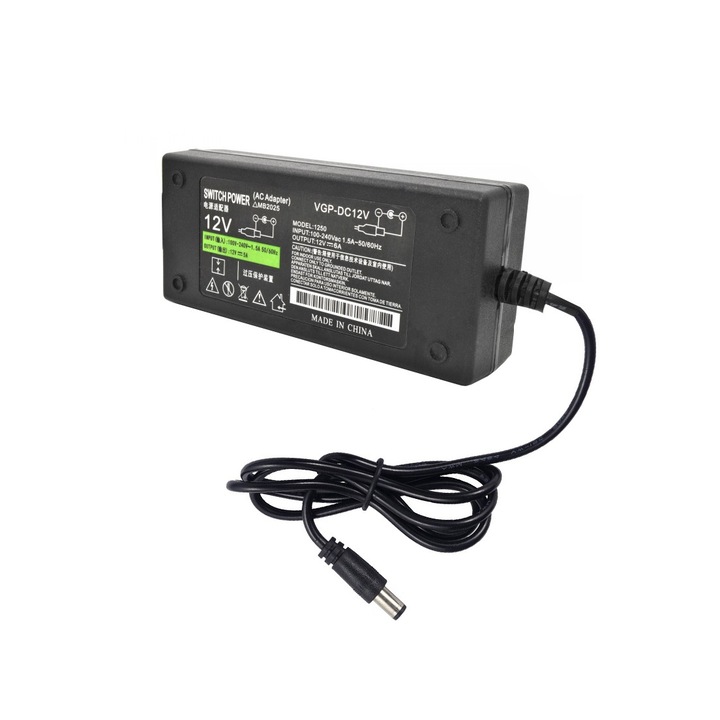 Alimentator Pentru Camere si Alte Dispozitive , 12 Volti , 6 Amperi , High Quality , Negru