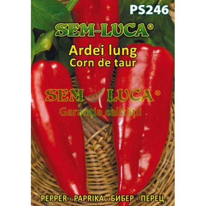 Seminte legume, Ardei lung Corn de Taur, Sem-Luca, 1g