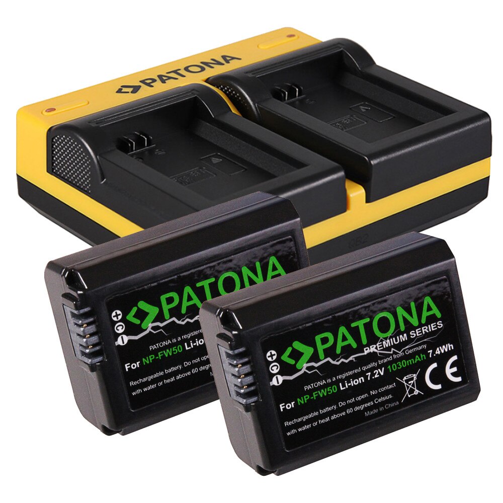 Sony NP FW50 1030mAh7,2V7,4Wh 2 db Patona prémium akkumulátor és dupla töltő micro USB kábellel csomag Sony NP FW50 1030mAh7,2V7,4Wh 2 db Patona prémium akkumulátor és dupla töltő micro USB kábellel csomag