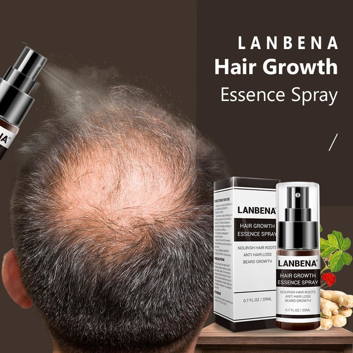 Спрей Lanbena Growth Essence, против косопад, 100% Natural, 1 месец лечение, 20 мл