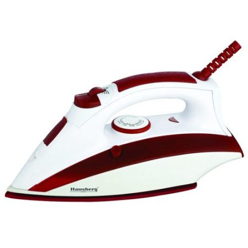 Fier de calcat Hausberg HB-7834, Talpa Inox, 2200 W, 0.25 l, Alb/Rosu