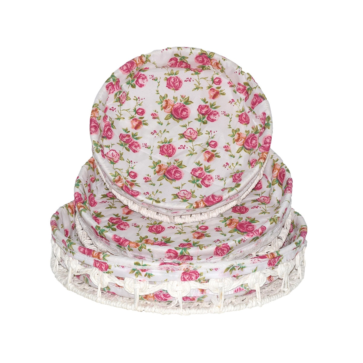 Set 3 cosuri, otel invelit cu ratan D831