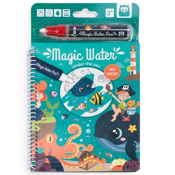 Set de colorat apa magica, EUREKAKIDS, Animale marine Set de colorat apa magica, EUREKAKIDS, Animale marine