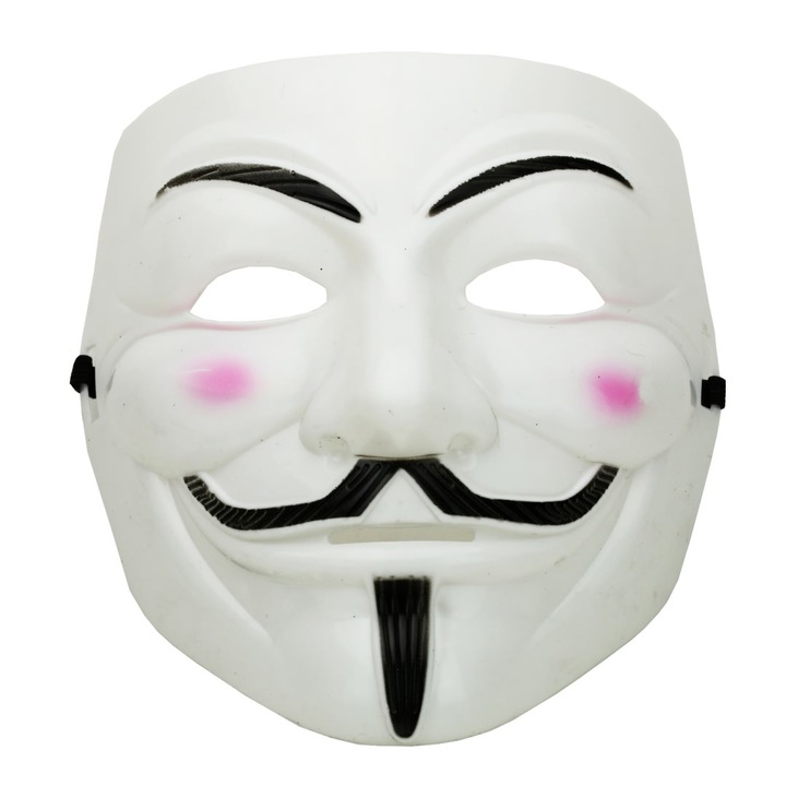 Masca ANONYMOUS Guy Fawkes, alb, marime universala