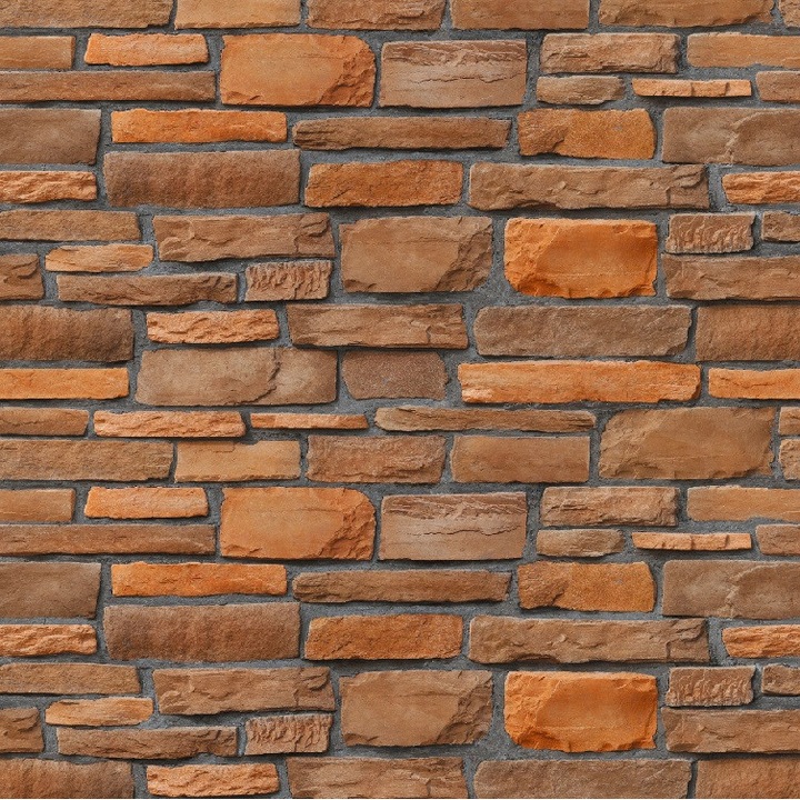 Fototapet Zid piatra dreptunghiulara subtire maro (380 x 255 cm)