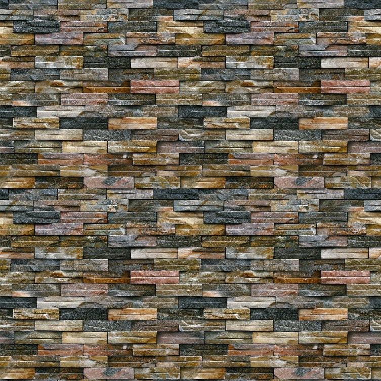 Fototapet de perete autoadeziv si lavabil Zid piatra subtire multicolor 200 x 135 cm