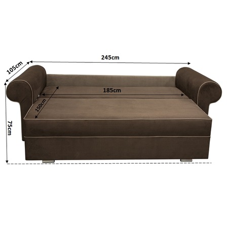 Canapea Kring  Branko, 244x105x77, Maro