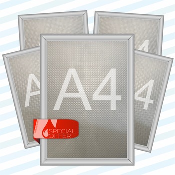SET 5 bucati Rame A4 Profil Click Aluminiu Argintiu Cu Suport SET 5 bucati Rame A4 Profil Click Aluminiu Argintiu Cu Suport