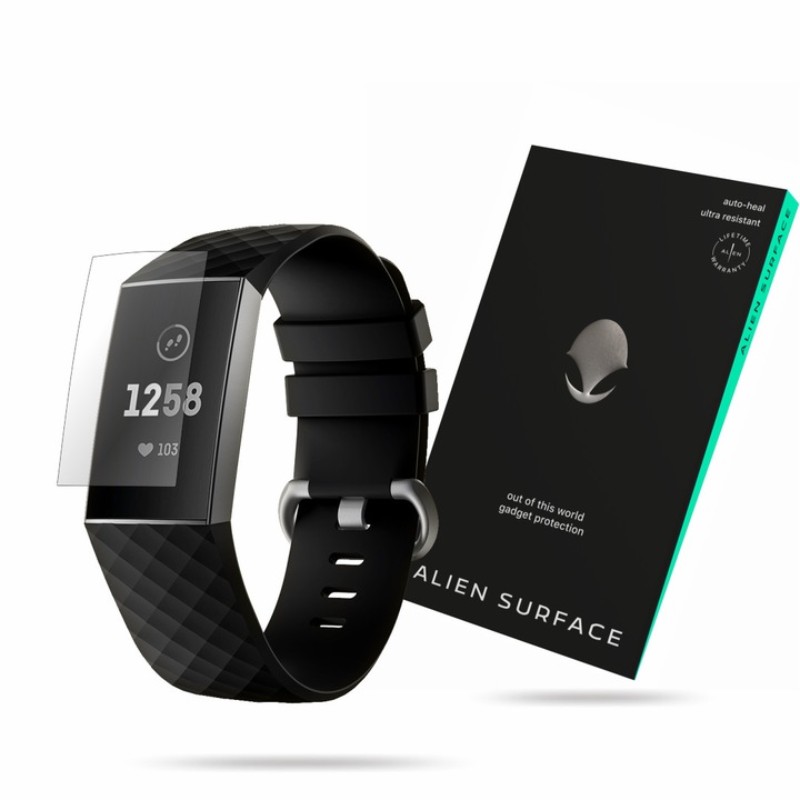 Alien Surface fólia, Fitbit Charge 3, képernyővédő 1+2 Grid