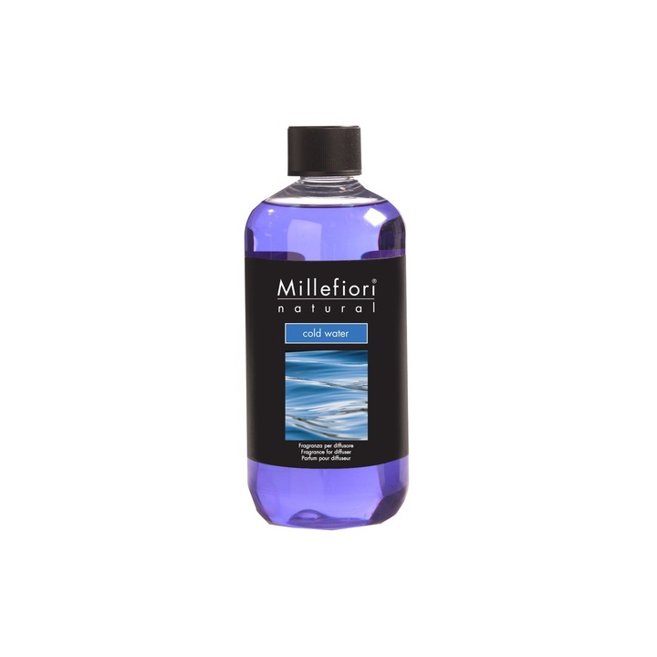 Parfümtartalék pálcikákkal ellátott légfrissítőhöz Millefiori Milano aroma Hideg víz friss 500 ml