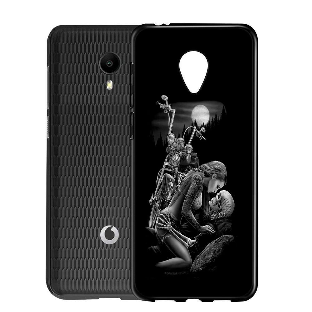 Husa Vodafone Smart N9 Lite - Silicon Matte TPU Skull & Bike