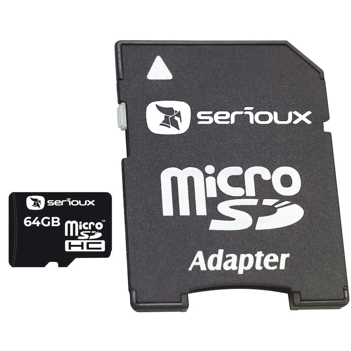 Kарта памет Serioux, Micro SD, 64 GB, SFTF64AC10, Клас 10, SDHC адаптер