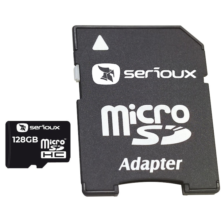 Карта памет Micro Secure Digital Card Serioux, 128GB, SFTF128AC10, Клас 10, SDHC адаптер