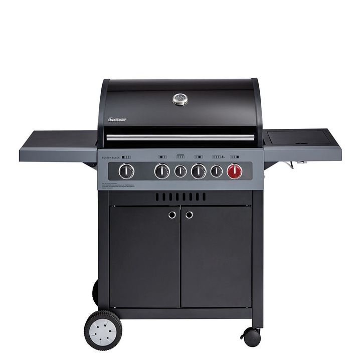 Газово Барбекю ENDERS BOSTON BLACK 4 IK Turbo, 4 зони, котлон, инфрачервена горелка, обща мощност 21,85 kW, черен