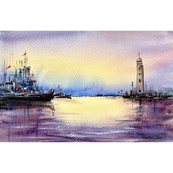 Tablou acuarela pe hartie Far - tablou pictat manual Oana Pinzariu, dimensiune 21 *32 cm Tablou acuarela pe hartie Far - tablou pictat manual Oana Pinzariu, dimensiune 21 *32 cm