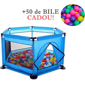 Tarc pentru Bebe Albastru cu set de 50 de Bile Multicolore Cadou, dimensiune 128 x 113 x 65cm Tarc pentru Bebe Albastru cu set de 50 de Bile Multicolore Cadou, dimensiune 128 x 113 x 65cm