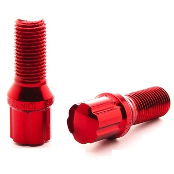 Set 20 suruburi prezoane roata auto culoare rosie M14X1.5 Set 20 suruburi prezoane roata auto culoare rosie M14X1.5